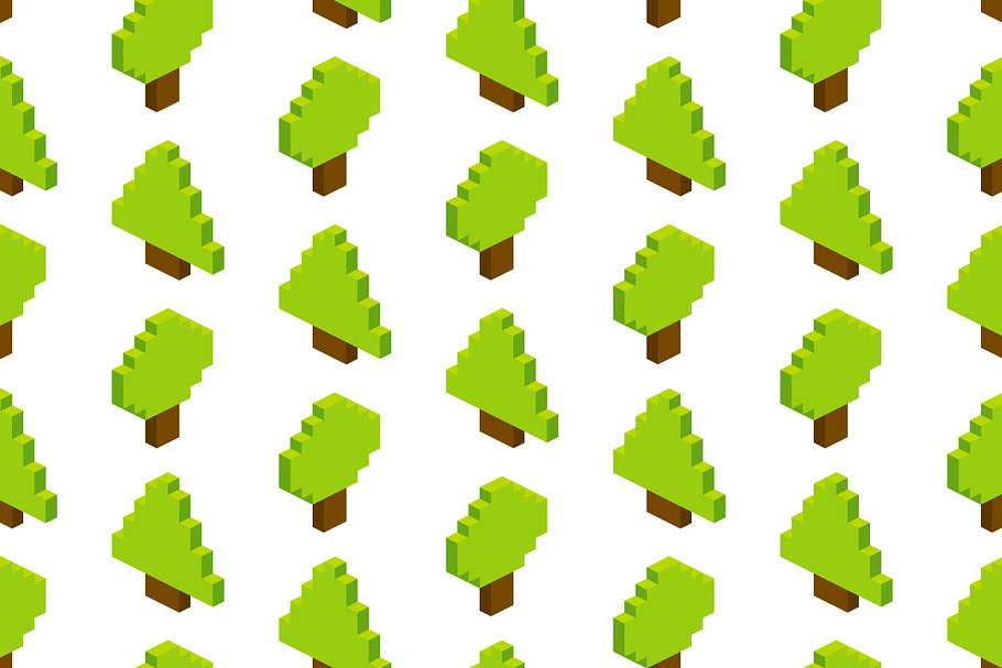 Seamless isometric pixel forest