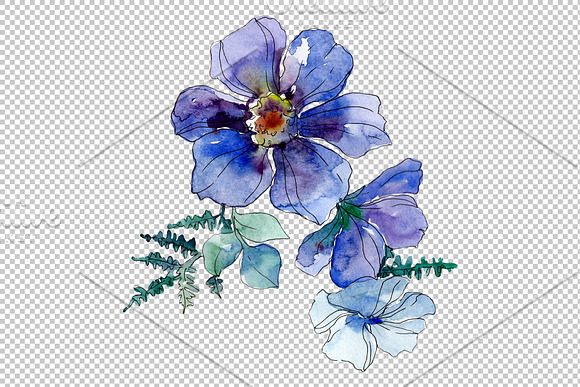 Wildflowers Watercolor png  in Illustrations - product preview 3