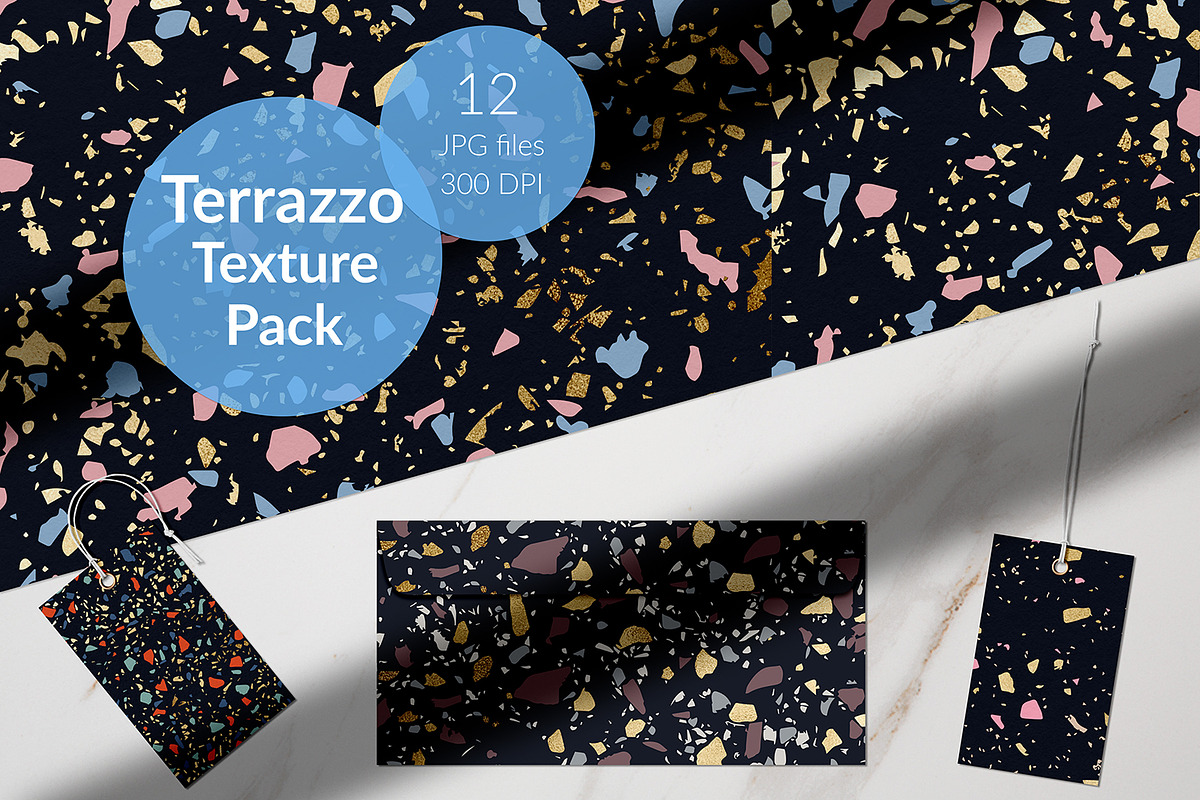 Gold Terrazzo Backgrounds in Graphics - product preview 8