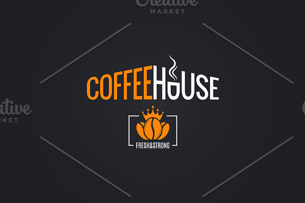Coffee beans logo. Coffee house sign