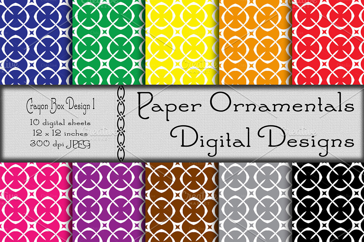 Digital Paper, Crayon Box Set 1 in Patterns - product preview 8