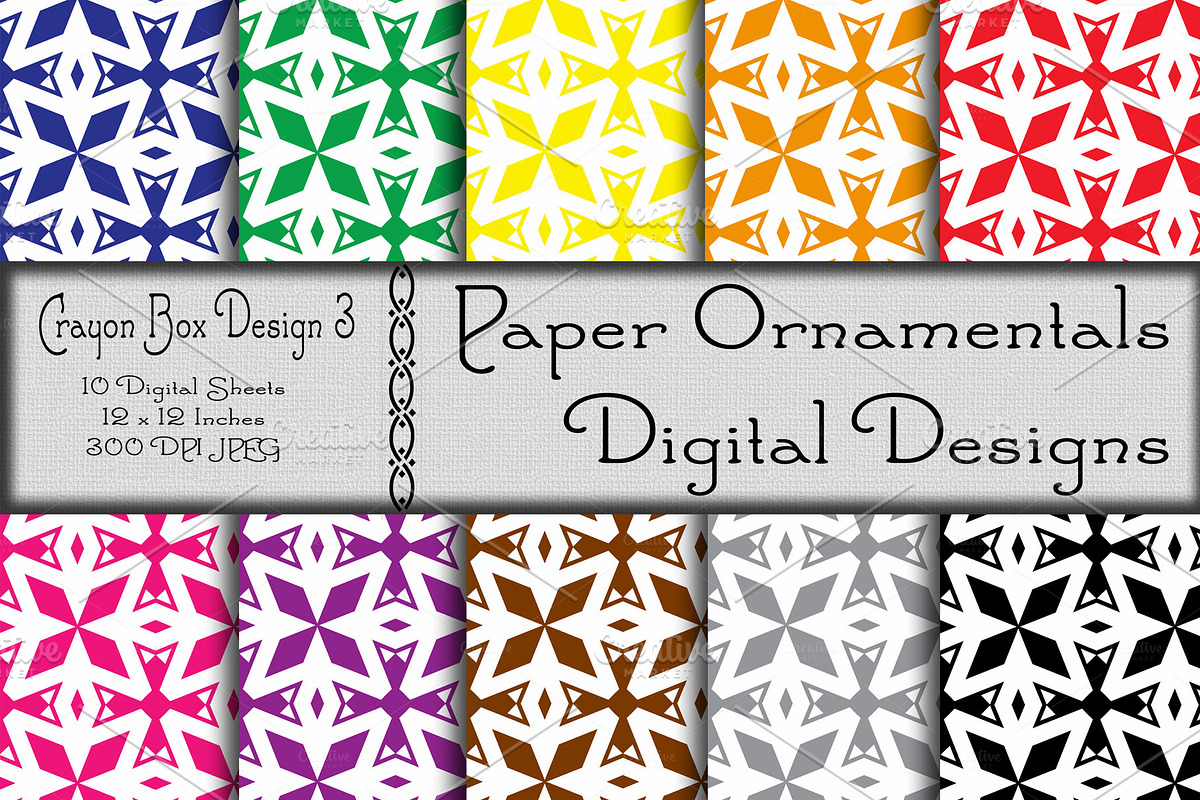 Digital Paper, Crayon Box Set 3 in Patterns - product preview 8