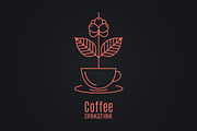 Coffee cup logo. Coffee branch.