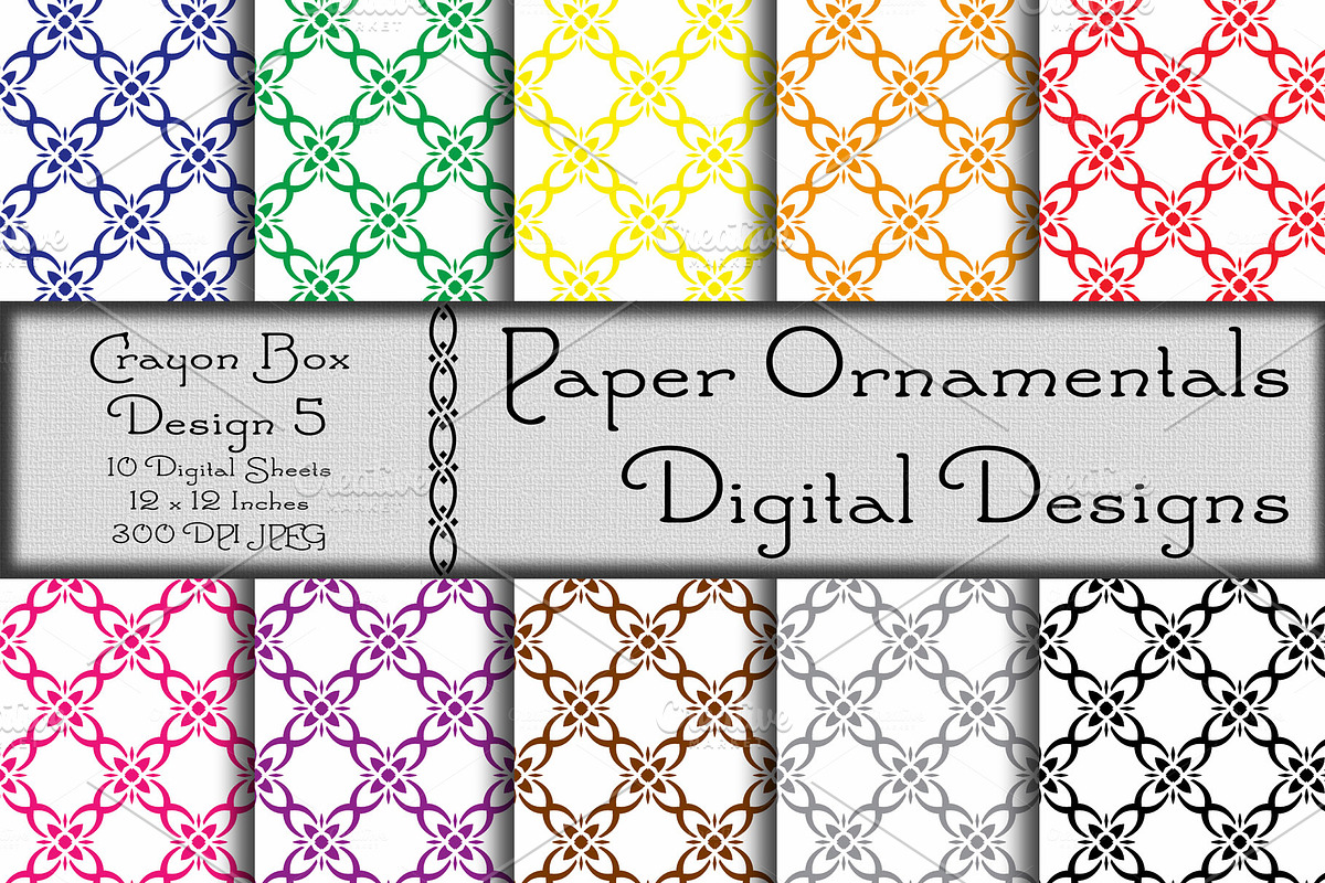 Digital Paper, Crayon Box Set 5 in Patterns - product preview 8