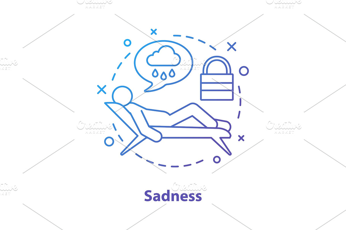 Sadness concept icon in Icons - product preview 8