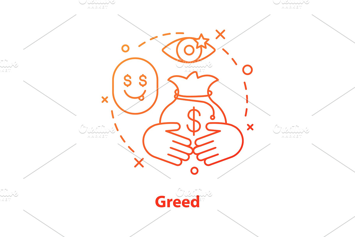 Greed concept icon in Icons - product preview 8