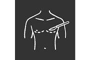 Male breast surgery chalk icon