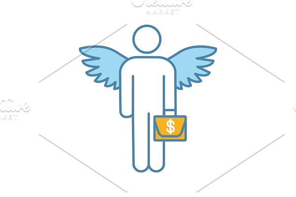 Angel investor color icon