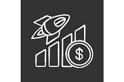 Business growth chalk icon
