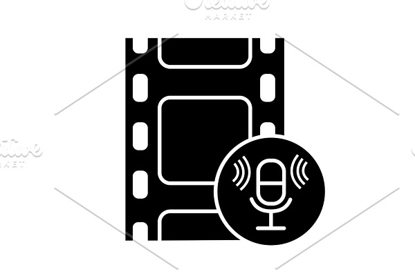 Audio recording glyph icon