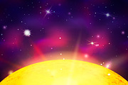 Yellow sun star with light rays