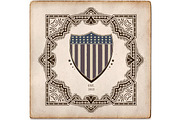Vintage Style card with USA shield.