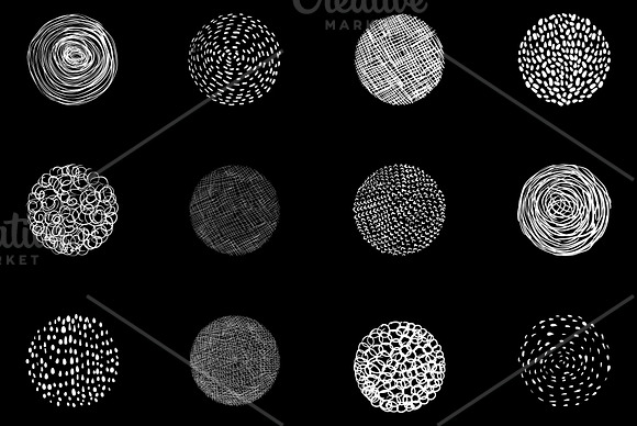 Chalkboard texture circles set in Illustrations - product preview 1