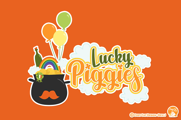 Lucky Piggies Digital Clip Art in Illustrations - product preview 1