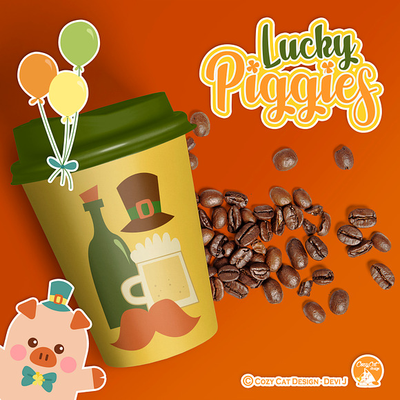 Lucky Piggies Digital Clip Art in Illustrations - product preview 8