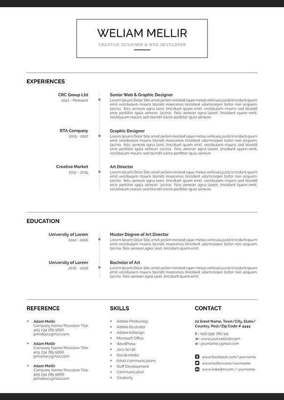 Minimal Resume/CV in Resume Templates - product preview 2