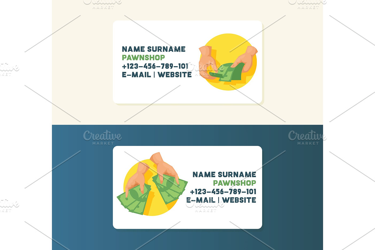 Money vector business card with in Illustrations - product preview 8