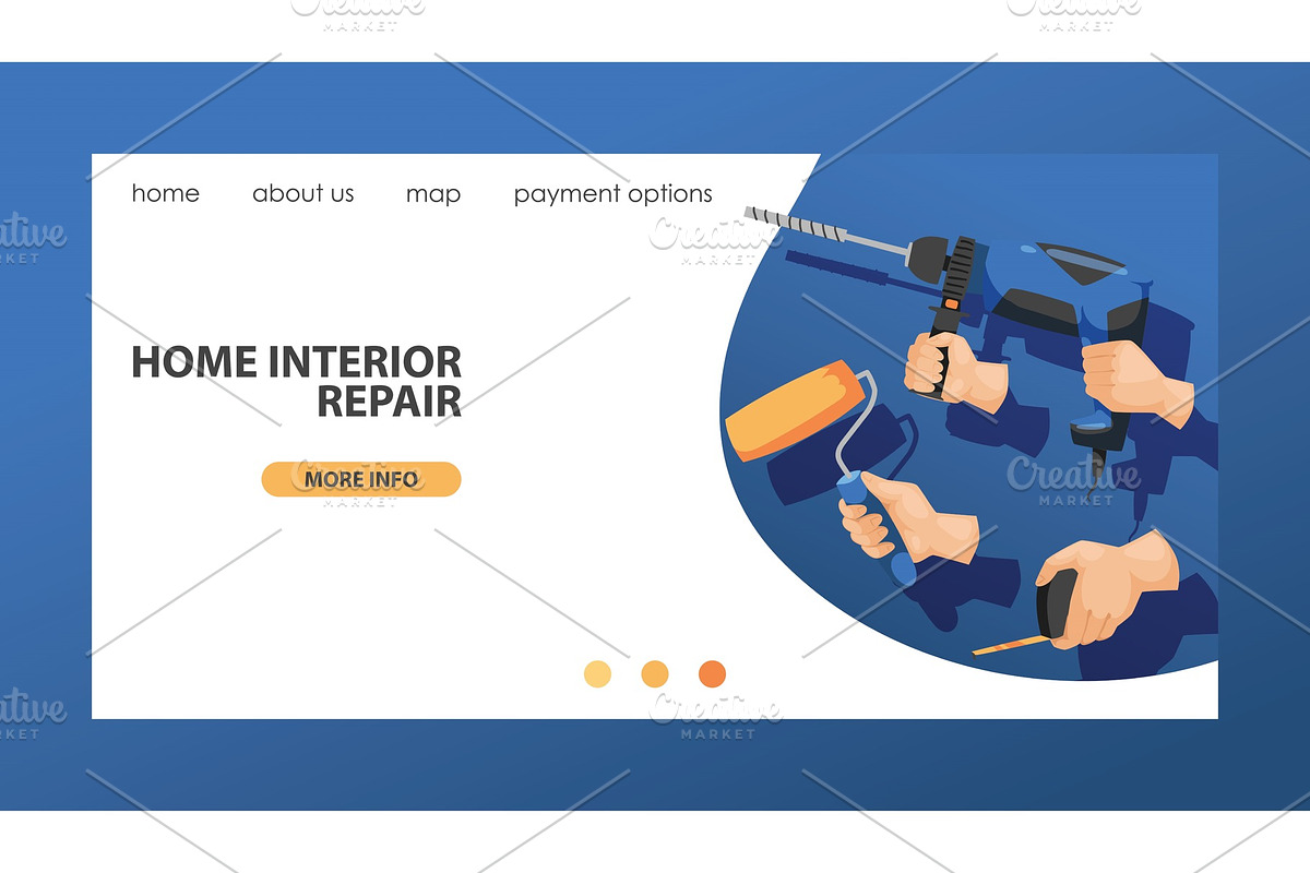 Hand tool vector landing web page in Illustrations - product preview 8
