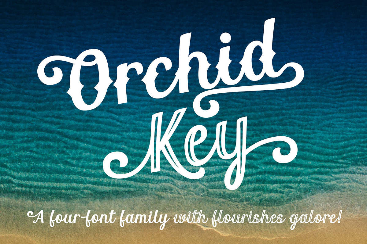 Orchid Key- a retro 4-font family in Display Fonts - product preview 8
