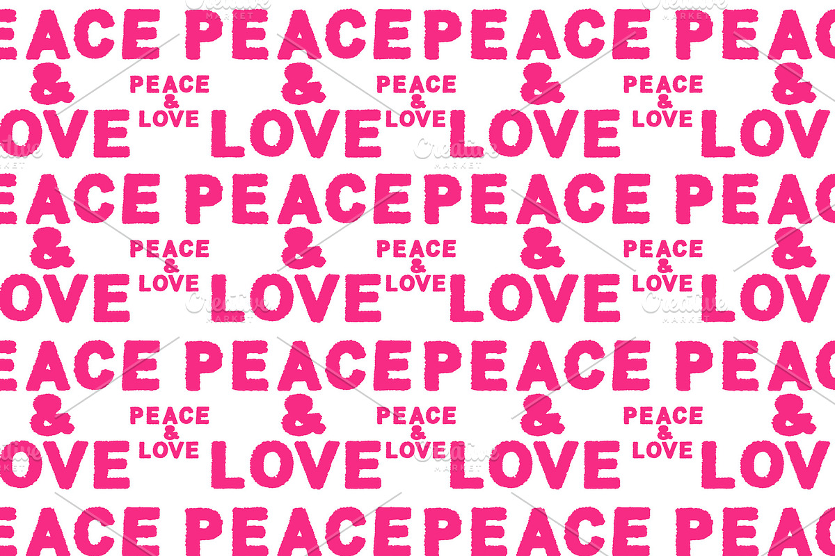 Peace and Love Phrase Seamless Patte in Patterns - product preview 8