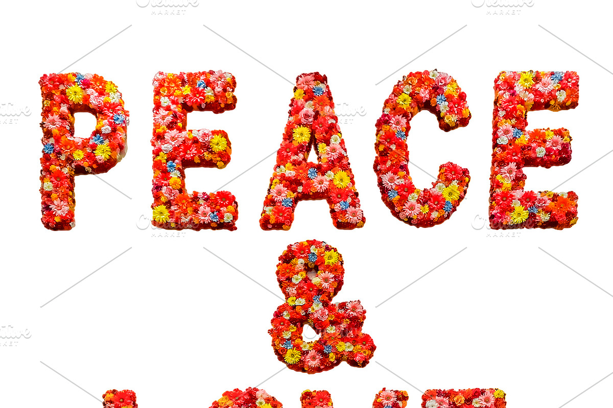 Peace and Love Flowers Decoration Le in Illustrations - product preview 8