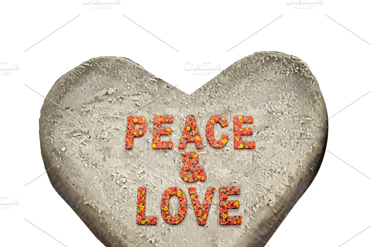 Peace and Love Heart Shaped Artwork in Illustrations - product preview 8