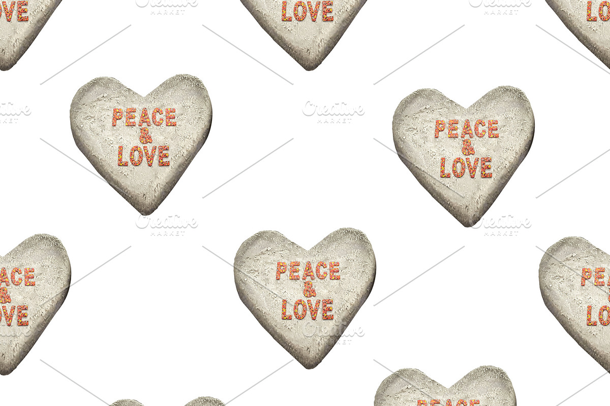 Peace and Love Heart Shaped Motif Se in Patterns - product preview 8