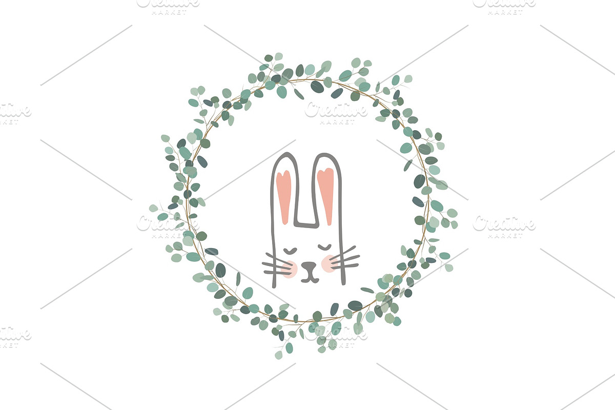 Easter Eucalyptus Wreath with a in Illustrations - product preview 8