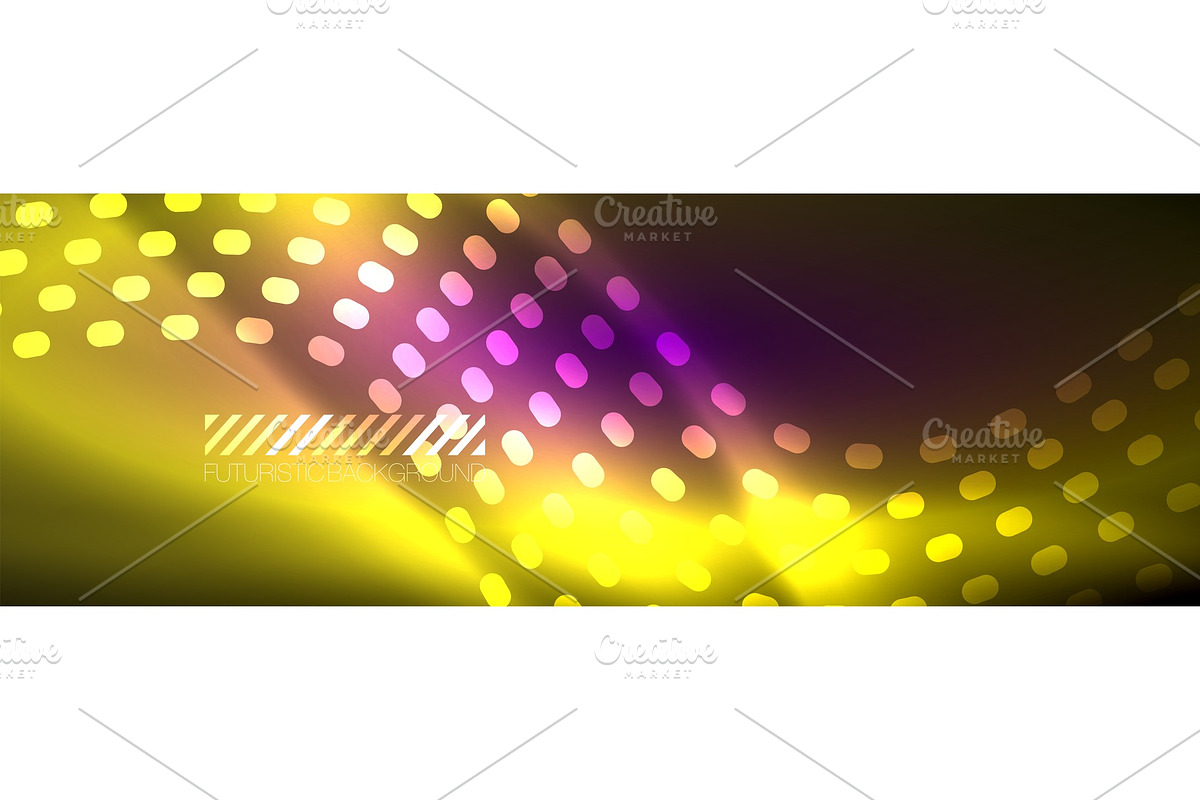 Glowing abstract wave on dark, shiny in Illustrations - product preview 8
