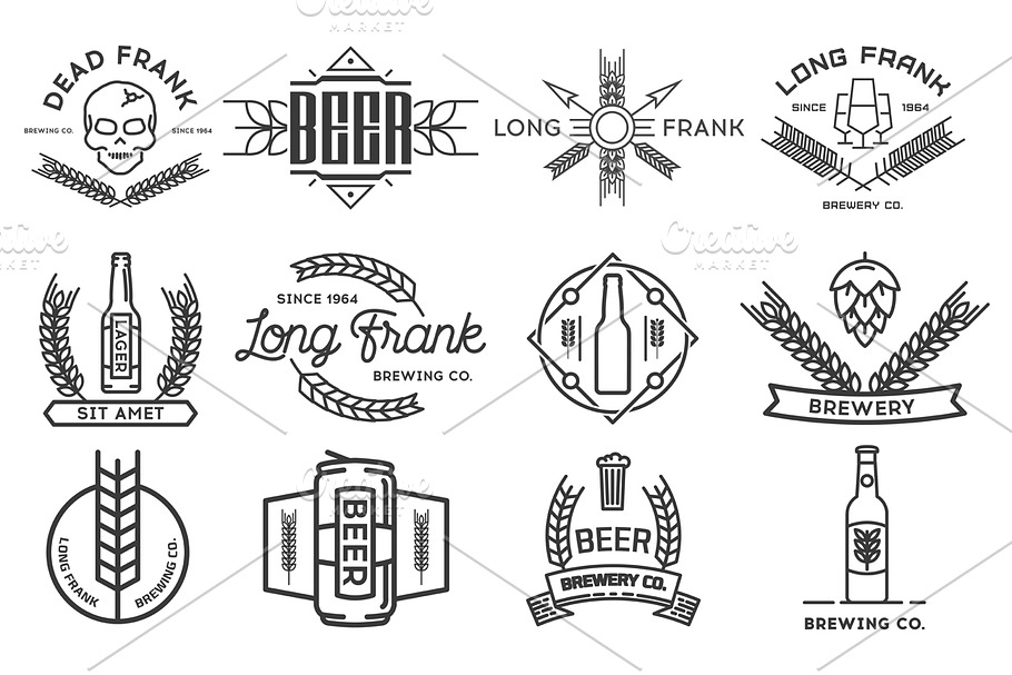 Vector beer logos. in Logo Icons - product preview 8
