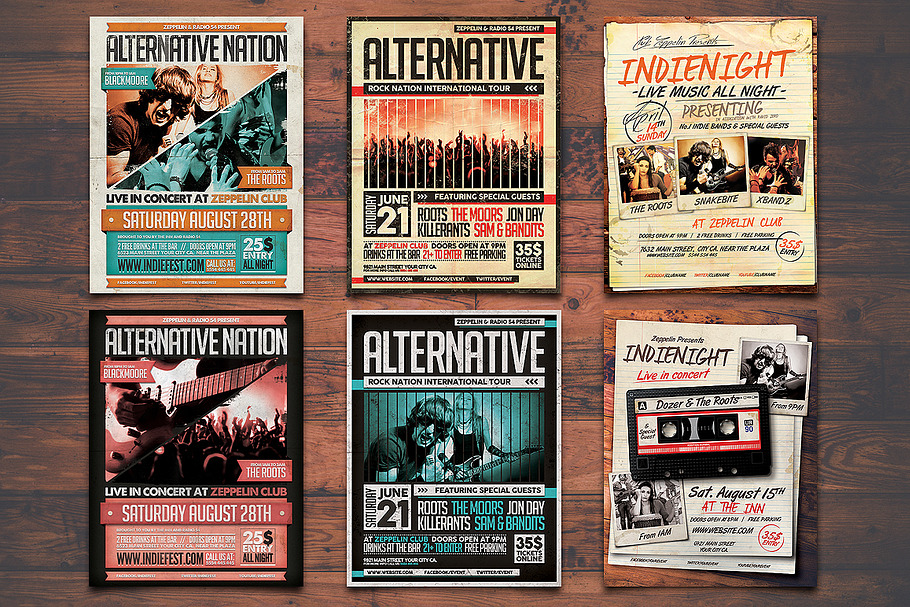 12 Indie Flyers Bundle + FB Covers in Flyer Templates - product preview 8
