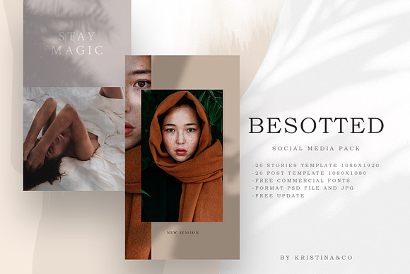 Besotted templates PS & Canva in Instagram Templates - product preview 7