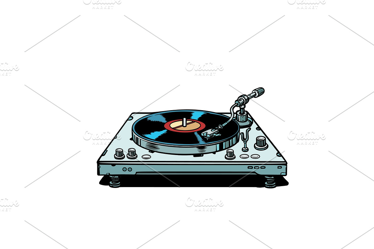 vinyl record player. isolate on in Objects - product preview 8