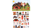Travel tourism expedition icons