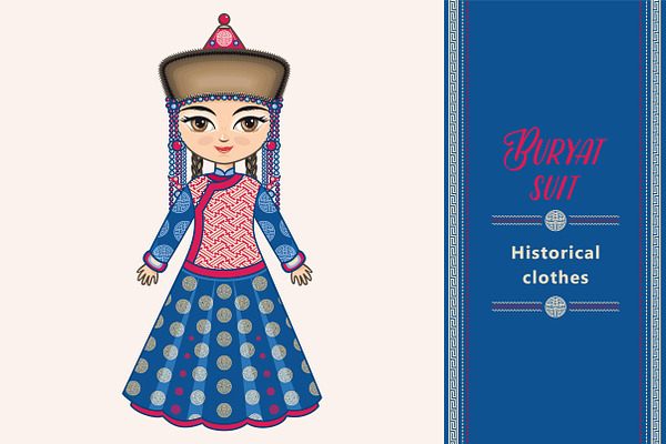 The girl in Buryat dress