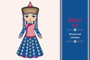 The girl in Buryat dress