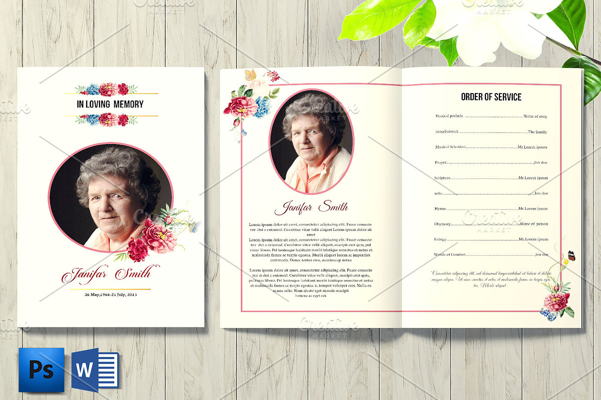 Funeral Program Template - V859 in Brochure Templates - product preview 8
