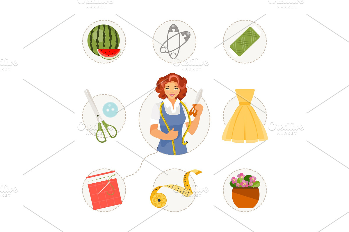 Sewing matching game vector in Illustrations - product preview 8