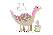 Newborn dino with his mother