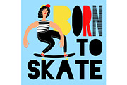 Women skateboarding poster