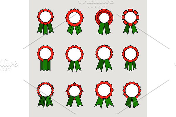 Award medals with ribbons