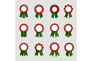 Award medals with ribbons