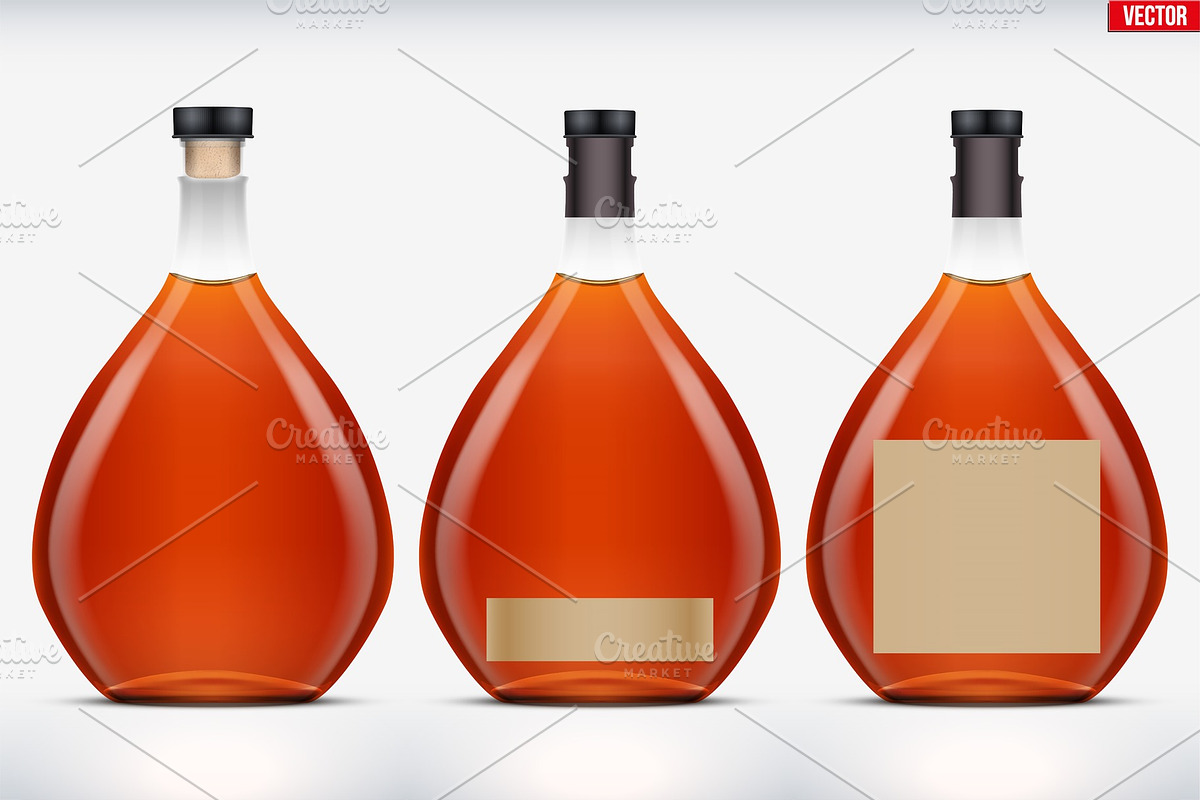 Cognac bottle set mockup in Vehicles - product preview 8