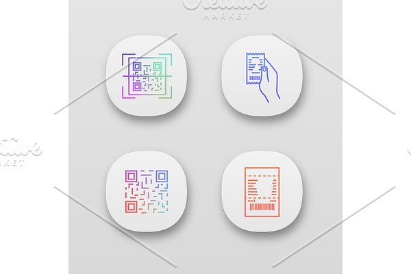 Barcodes app icons set