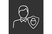 Customers protection chalk icon
