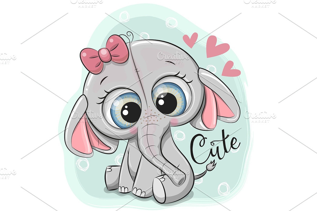 Greeting card Elephant girl in Illustrations - product preview 8