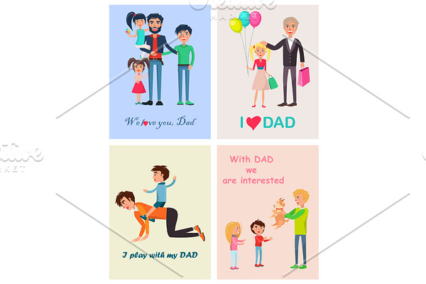 We Love you, Dad Posters Set of