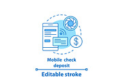 Mobile check deposit concept icon