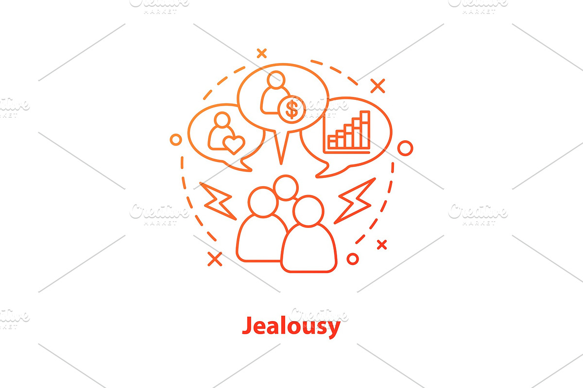 Jealousy concept icon in Icons - product preview 8