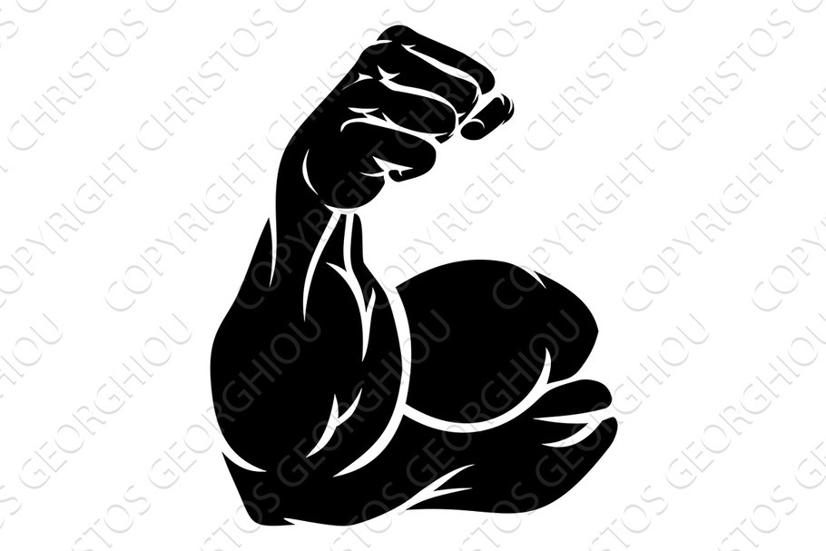 Strong Arm Showing Biceps Muscle in Illustrations - product preview 8